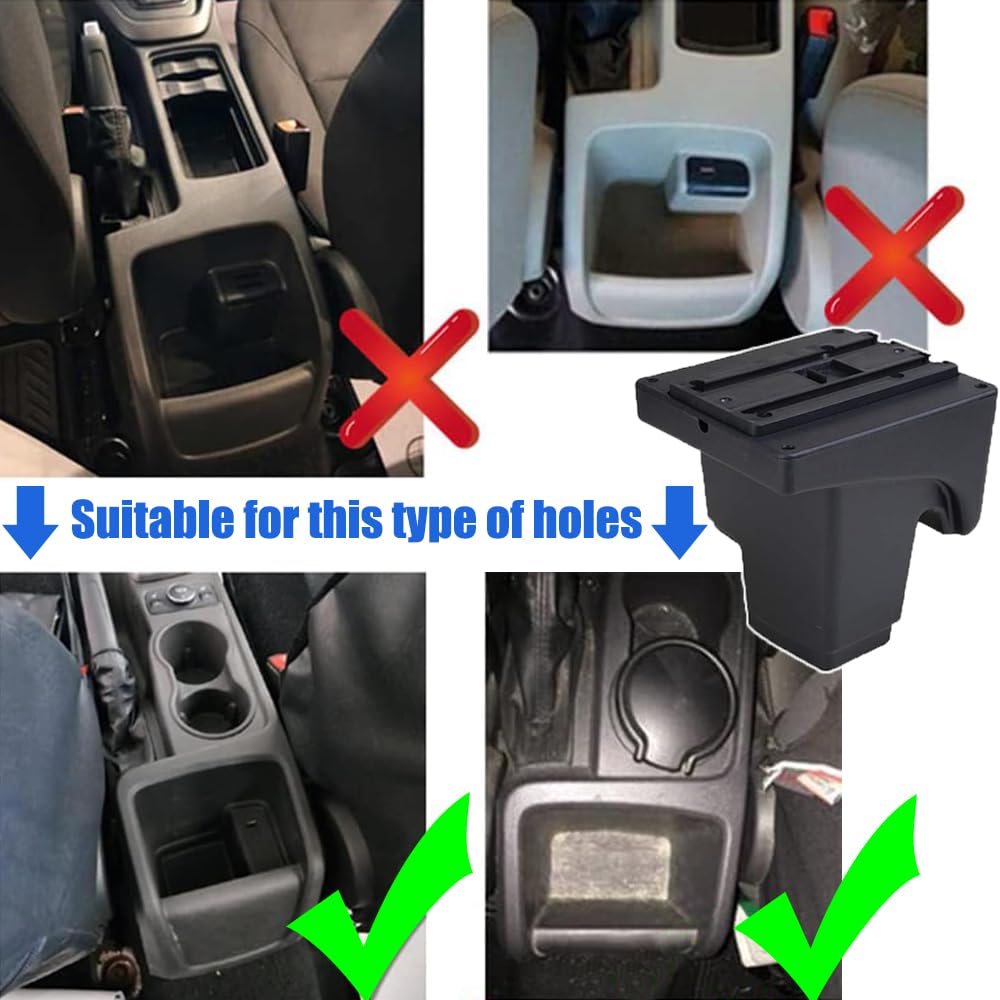 Car Armrest Box for Ford Focus 2012-2018 Auto Accessories Center Console Leather Arm Rest Double-Layer Storage Space with Cup Ho